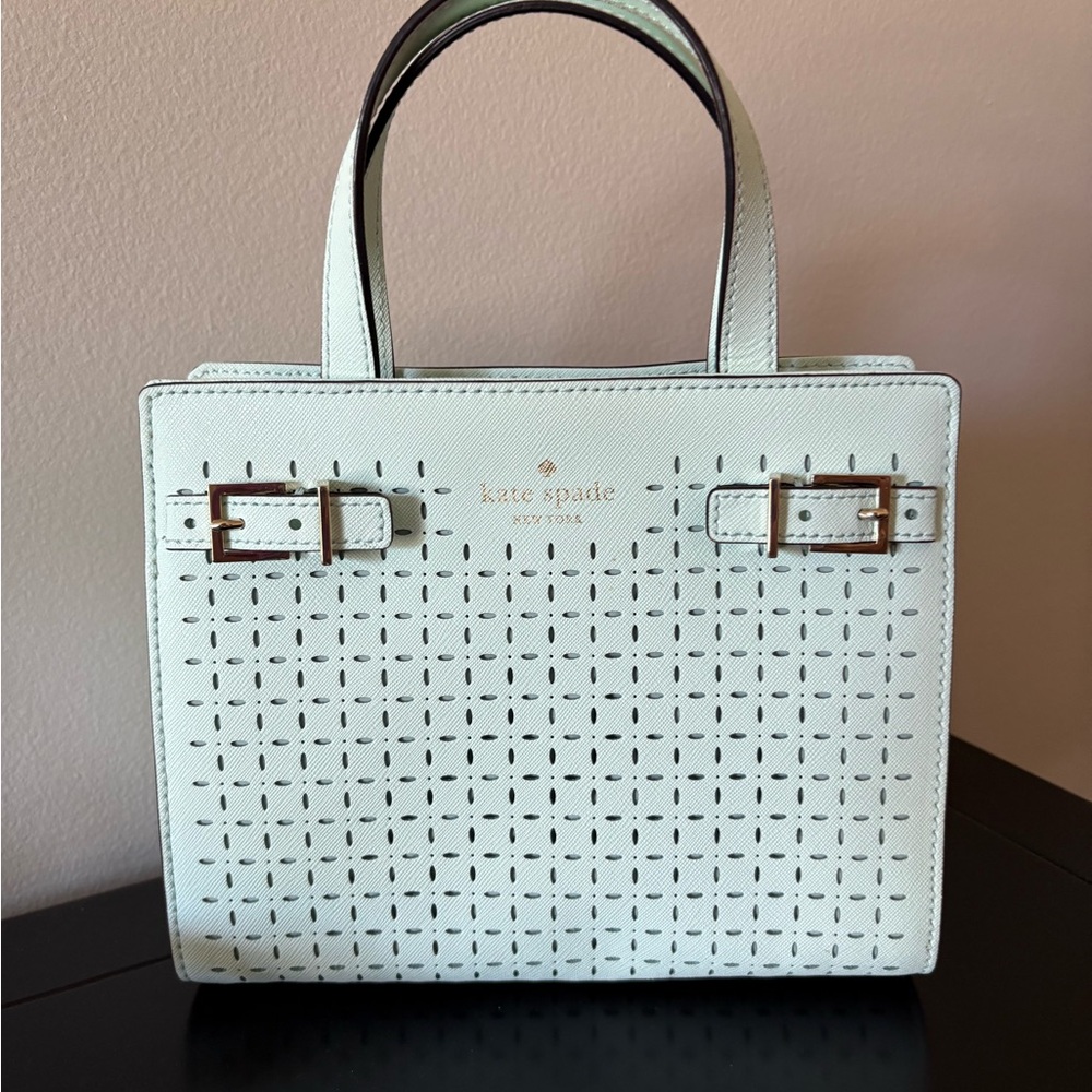 Kate Spade Mint Green Satchel with Cutout Design
